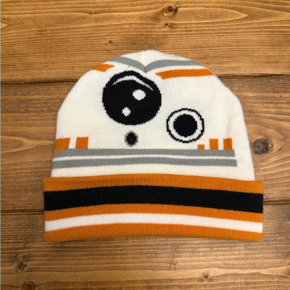 Star Wars Unisex White Bb-8 Acrylic Beanie Hats Size One Size